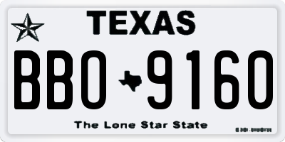 TX license plate BBO9160