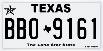 TX license plate BBO9161