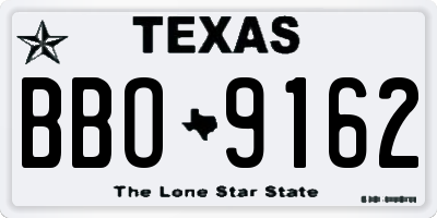 TX license plate BBO9162