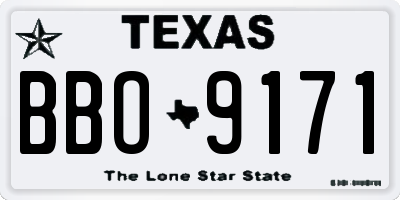 TX license plate BBO9171