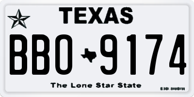 TX license plate BBO9174