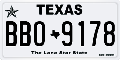 TX license plate BBO9178