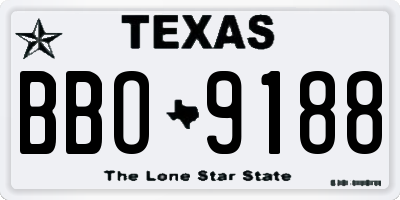 TX license plate BBO9188