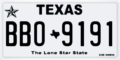 TX license plate BBO9191