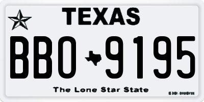 TX license plate BBO9195