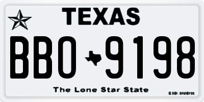 TX license plate BBO9198