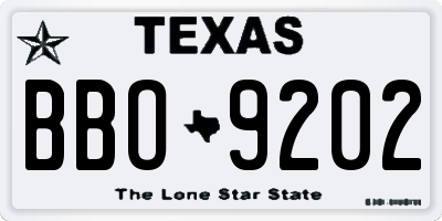 TX license plate BBO9202