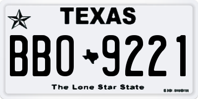 TX license plate BBO9221
