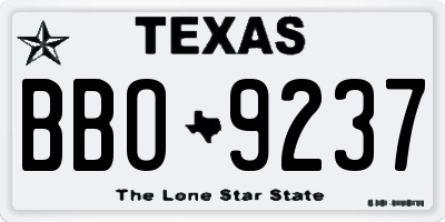 TX license plate BBO9237