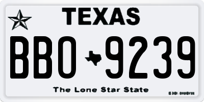 TX license plate BBO9239