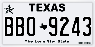 TX license plate BBO9243