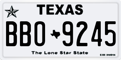 TX license plate BBO9245