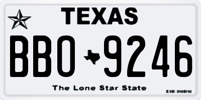 TX license plate BBO9246