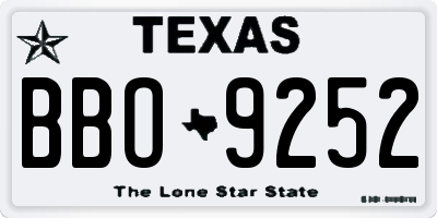 TX license plate BBO9252