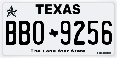 TX license plate BBO9256