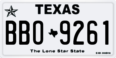 TX license plate BBO9261