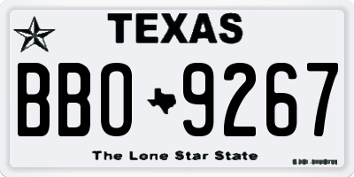 TX license plate BBO9267