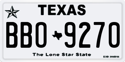 TX license plate BBO9270