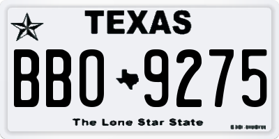 TX license plate BBO9275