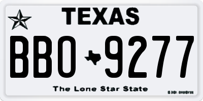 TX license plate BBO9277