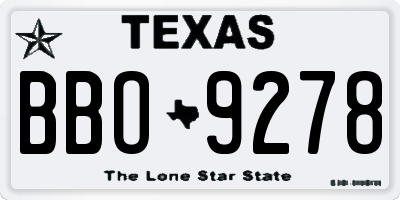 TX license plate BBO9278