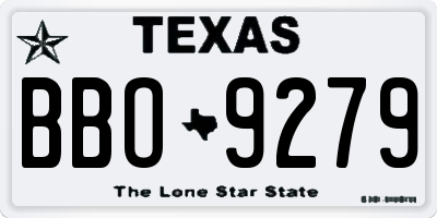 TX license plate BBO9279