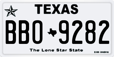 TX license plate BBO9282