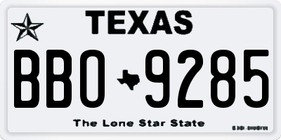 TX license plate BBO9285