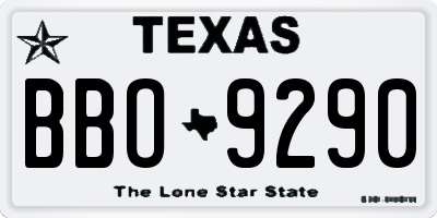 TX license plate BBO9290