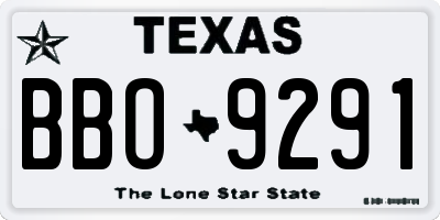 TX license plate BBO9291