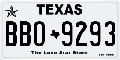 TX license plate BBO9293