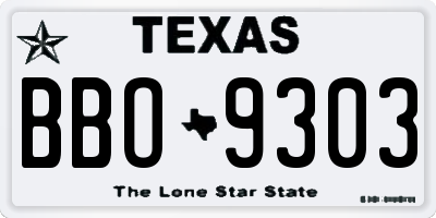 TX license plate BBO9303
