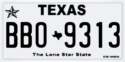 TX license plate BBO9313