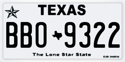 TX license plate BBO9322