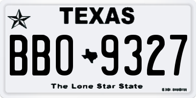 TX license plate BBO9327