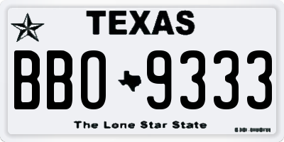 TX license plate BBO9333