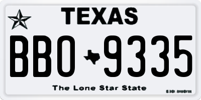 TX license plate BBO9335