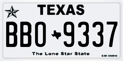 TX license plate BBO9337