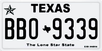 TX license plate BBO9339