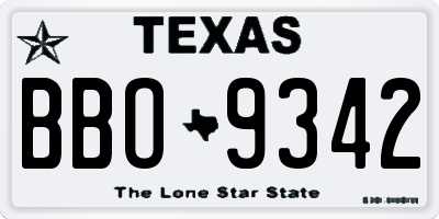 TX license plate BBO9342