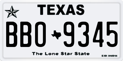TX license plate BBO9345