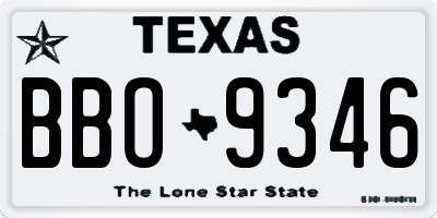 TX license plate BBO9346