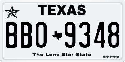 TX license plate BBO9348