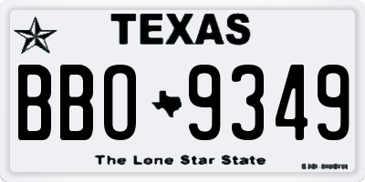 TX license plate BBO9349