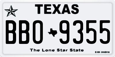 TX license plate BBO9355