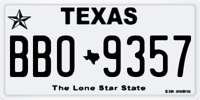 TX license plate BBO9357