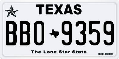 TX license plate BBO9359