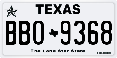 TX license plate BBO9368