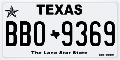 TX license plate BBO9369