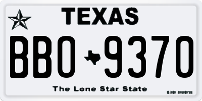 TX license plate BBO9370
